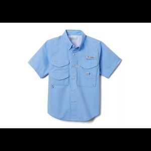 Light blue Columbia boys fishing button up